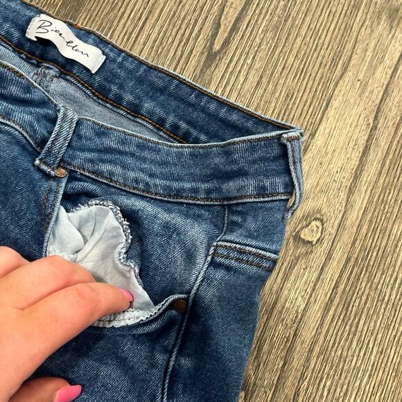 Bien Bleu Womens Skinny Jeans High Rise Distressed Denim Medium Wash Blue Sz 20 - Picture 4 of 11